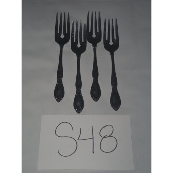 4 Oneida Community Stainless Chatelaine Salad Forks -0712S48 - Picture 1 of 2